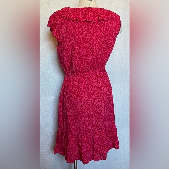 Reimagined by J Crew red dress with pink floral - Picture 3 of 9